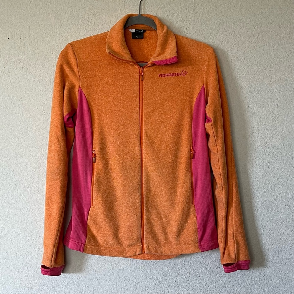 Women's Norrona Orange and Pink Terry Full Zip Jacket